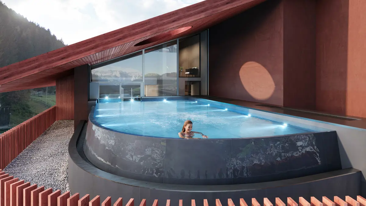 Oswald Grand Hotel Selva Dolomites Italy Infinity Pool (1)