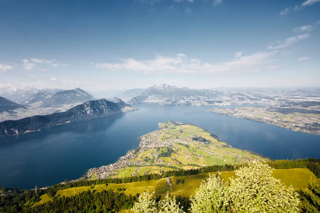 Panoramic View Down To Weggis And Across The Waterways Of Lake Lucerne ©Beat Brechbühl/Lucerne Tourism
