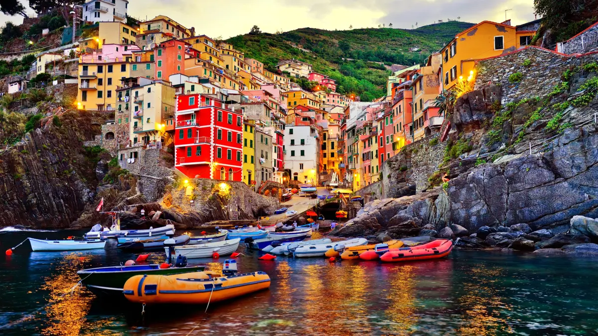 Riomaggiore at sunset 