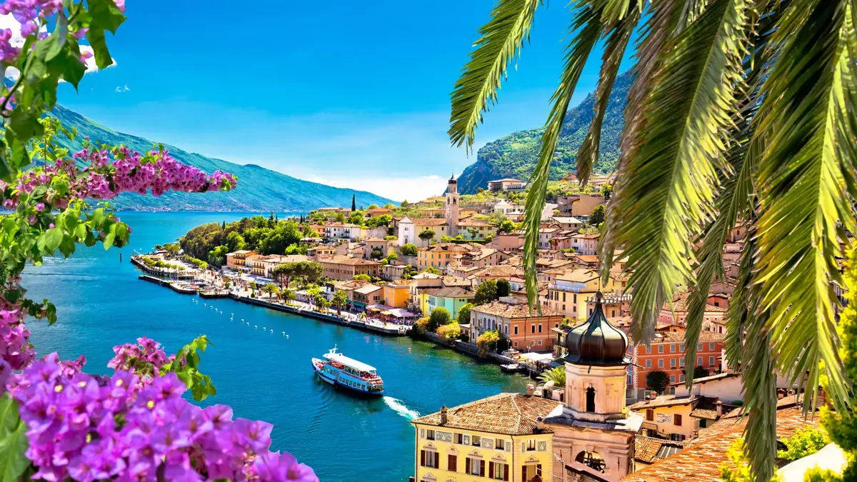 Limone Lake Garda Floral View Of Limone Lakeside