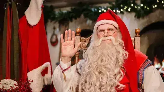Santa Breaks Waving Grotto