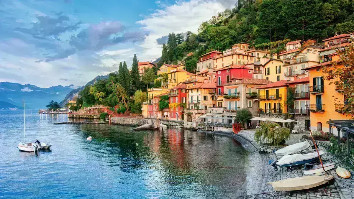Menaggio Lake Como Boats On Lakefront