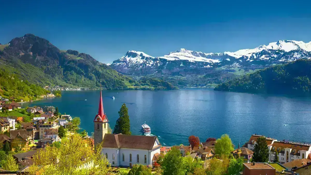 Lucerne Weggis Town Just Across The Lake Adobestock 120898818