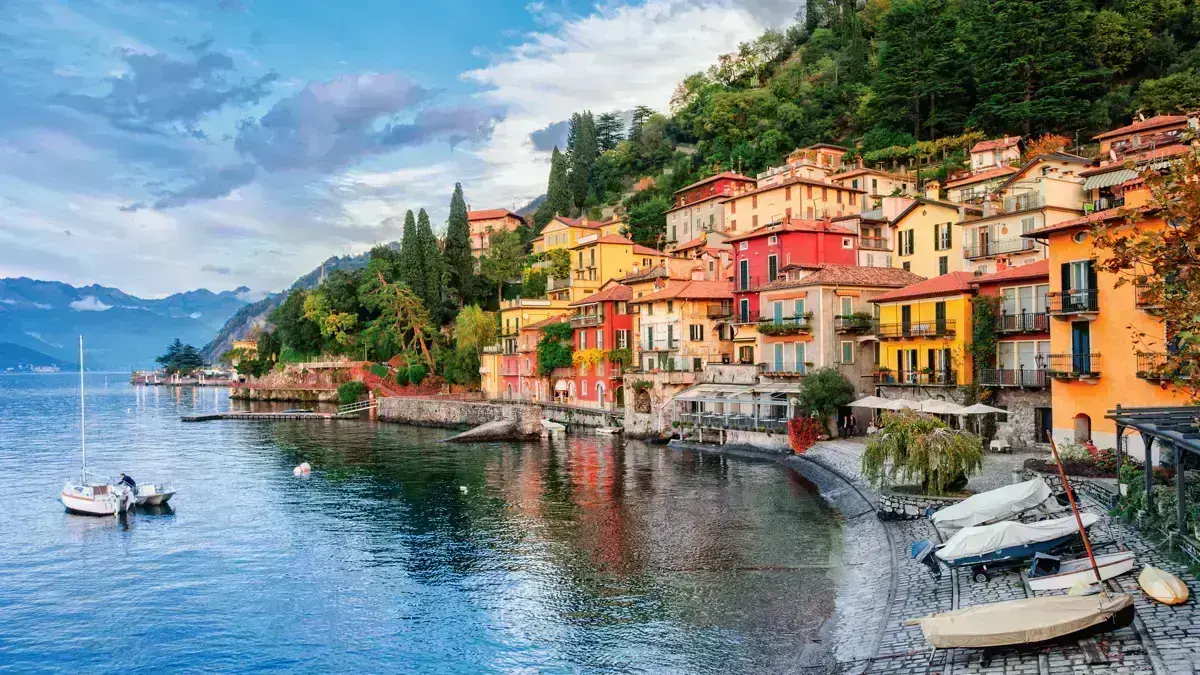 Menaggio Lake Como Boats On Lakefront