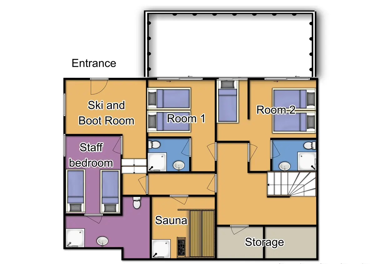 Chalet Lancolie Meribel Ground Floor Plan