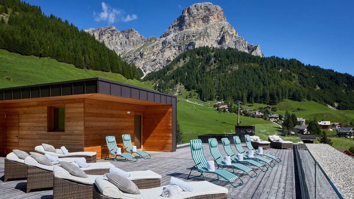Inghams Italy Dolomites Colfosco Hotel Mezdi Outdoor Terrace 1