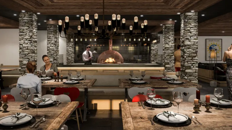 Walliserhof Grand Hotel Spa Saas Fee Artist Impression Restaurant