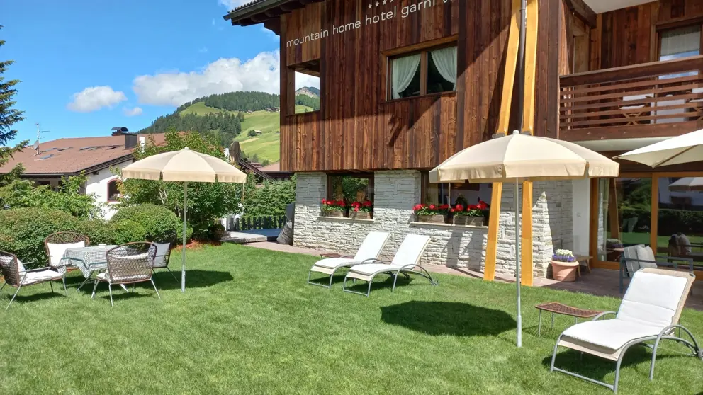 Dolomites, Selva, Mountain Home Garni Villa Anna, Garden [3]