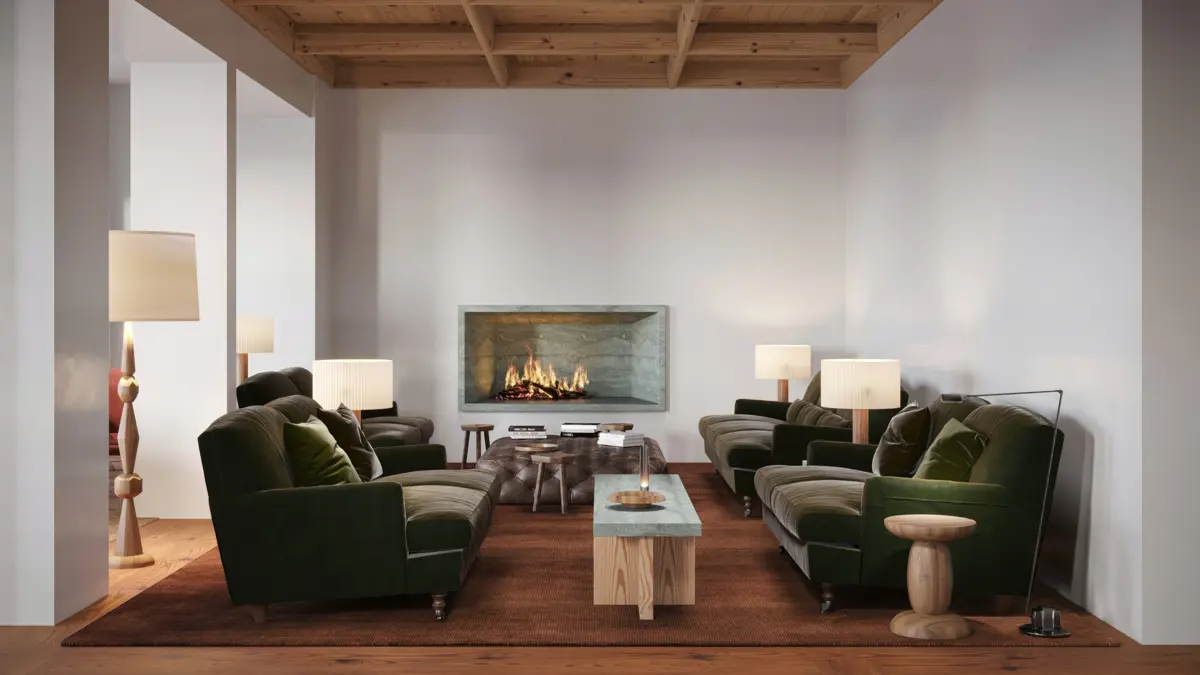 Grand Hotel Belvedere Wengen Lounge Artists Impression