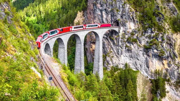 Glacier Express On The Landwasser Viaduct Copyright Viacheslav Lopatin Adobestock 316428877
