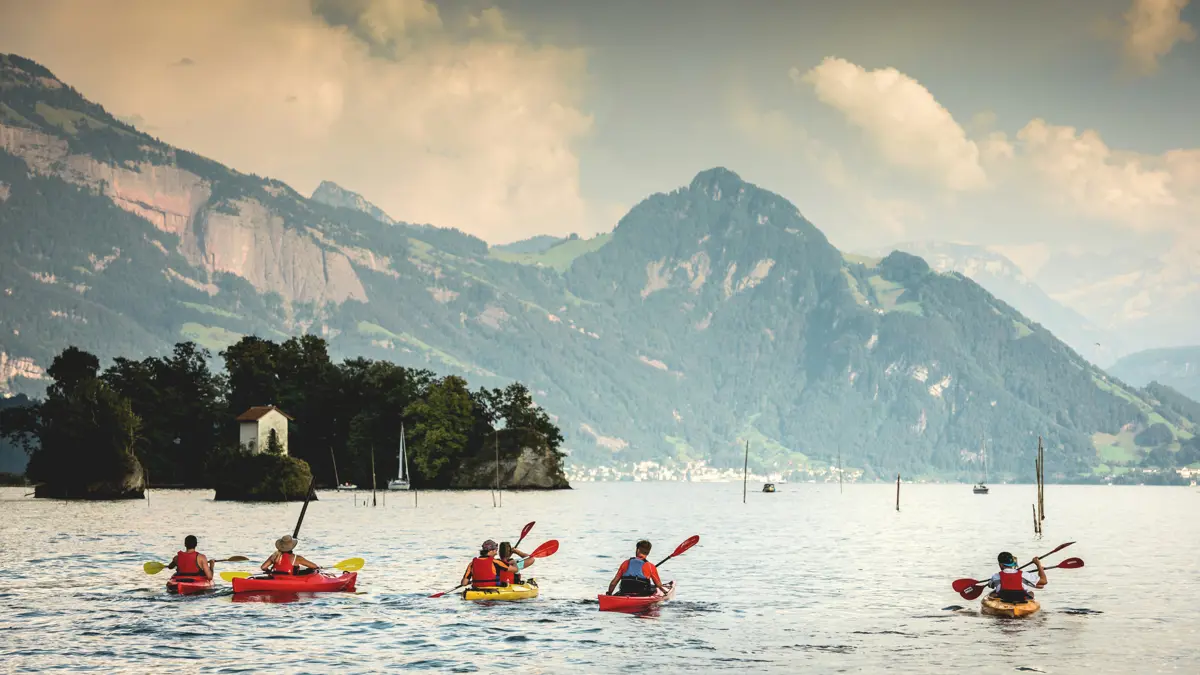 Lucerne Canoeing On Lake Lucerne 