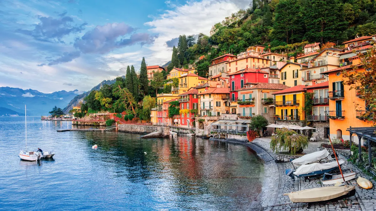 Menaggio Lake Como Boats On Lakefront