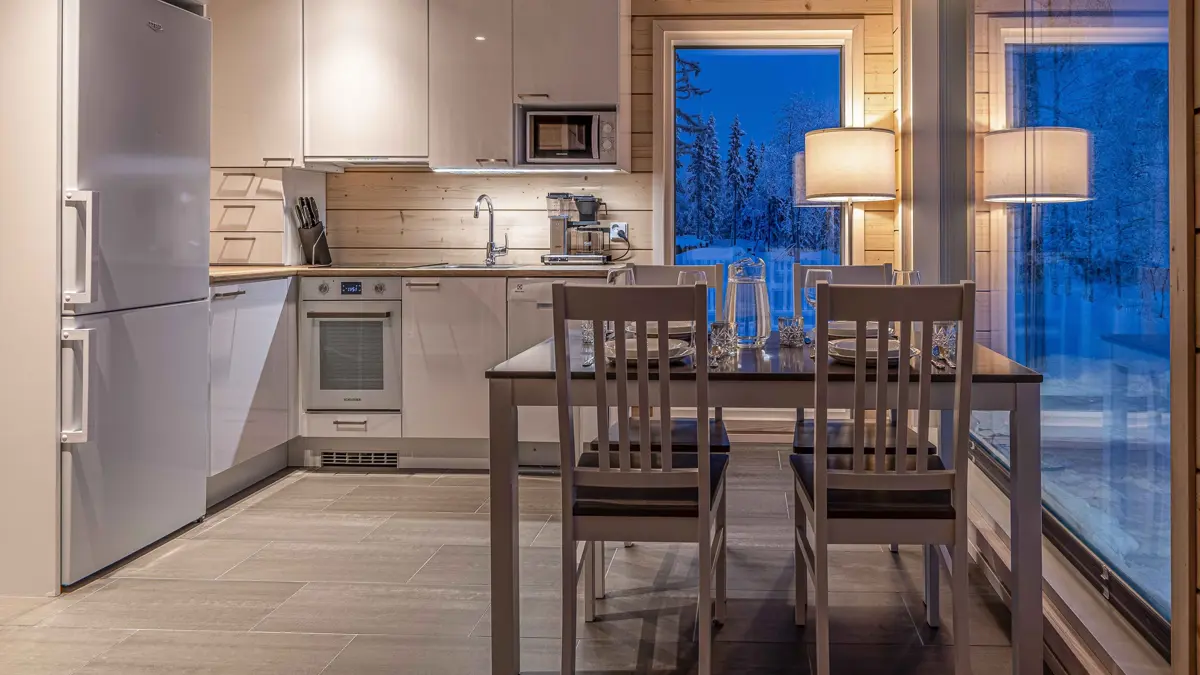 Miilu Northern Lights Cabins Yllas Typical Kitchen Diner