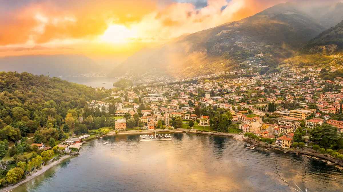 Lenno, Lake Como at Sunset, Italy