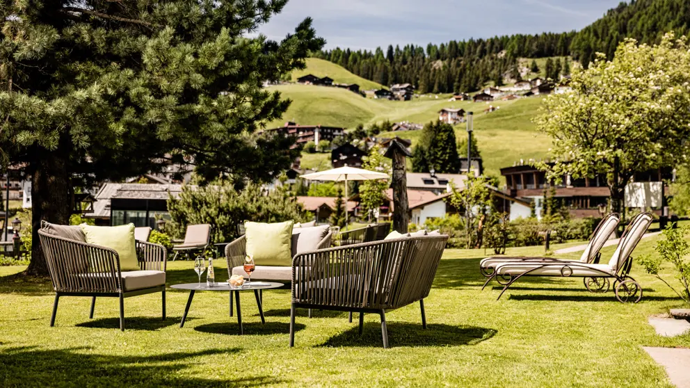 Italy, Dolomites, Selva, Hotel Mignon, Garden [5]