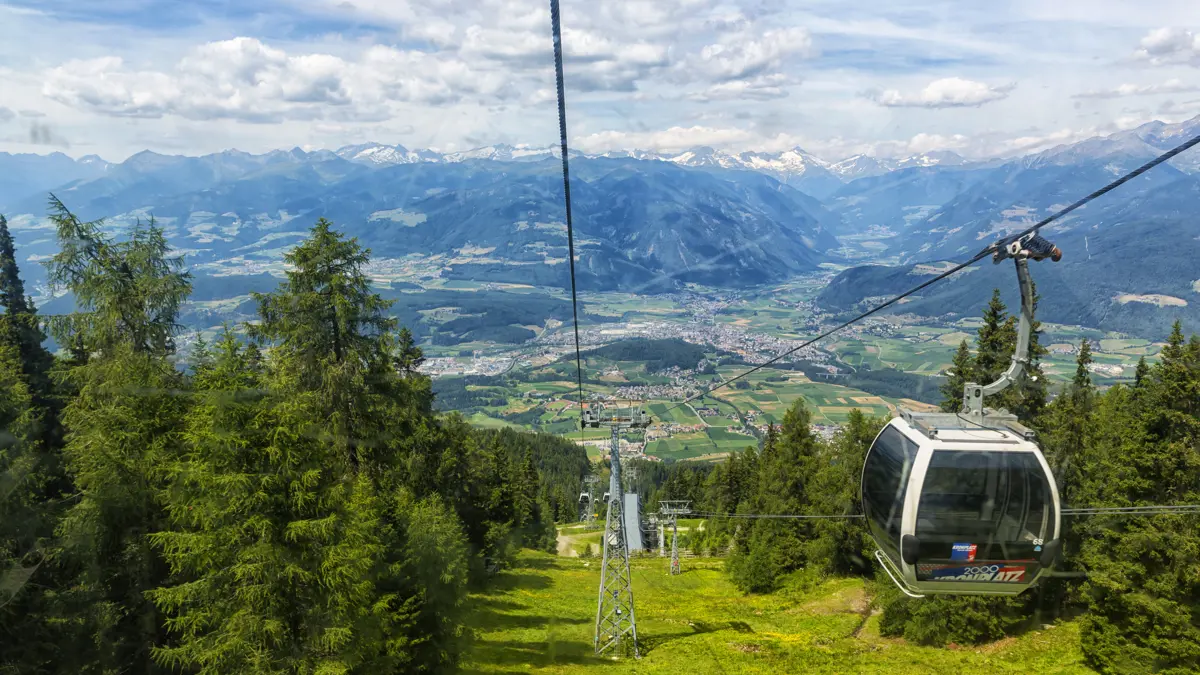 Cable Car Connecting Brunico and Plan De Corones, Itay Walking Holidays, Dolomites