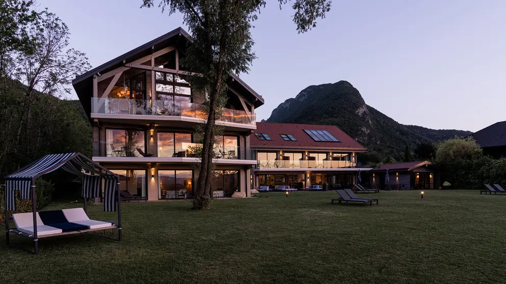 Villa Caroline Lake Annecy Property At Night [1]