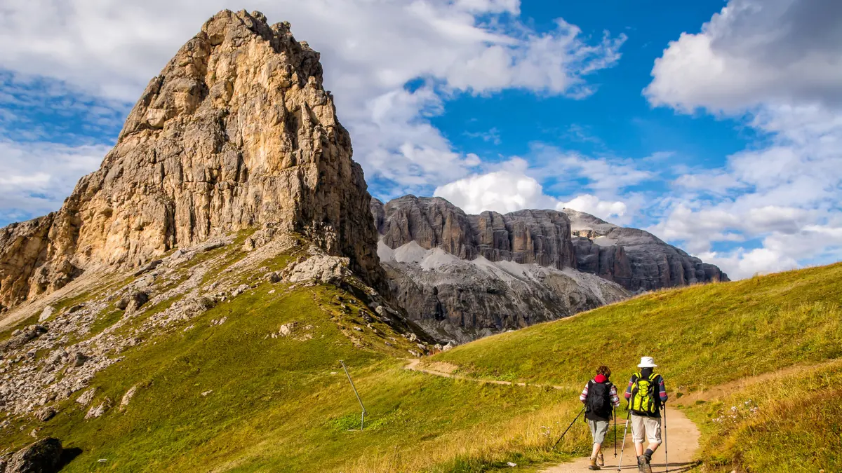 Couple Walking Dolomites