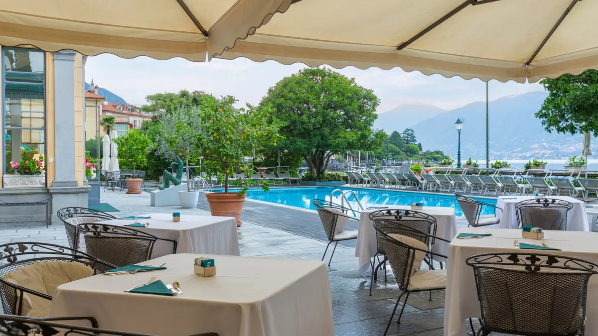 Grand Hotel Menaggio Lake Como Outside Terrace By The Pool
